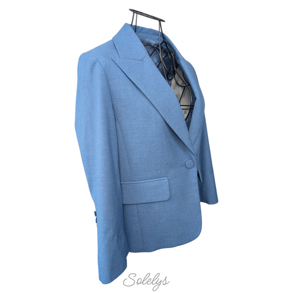 Zadig & Voltaire Valdy Strass Blue Crystal Embellished Back Blazer 36 Small - Picture 3 of 10